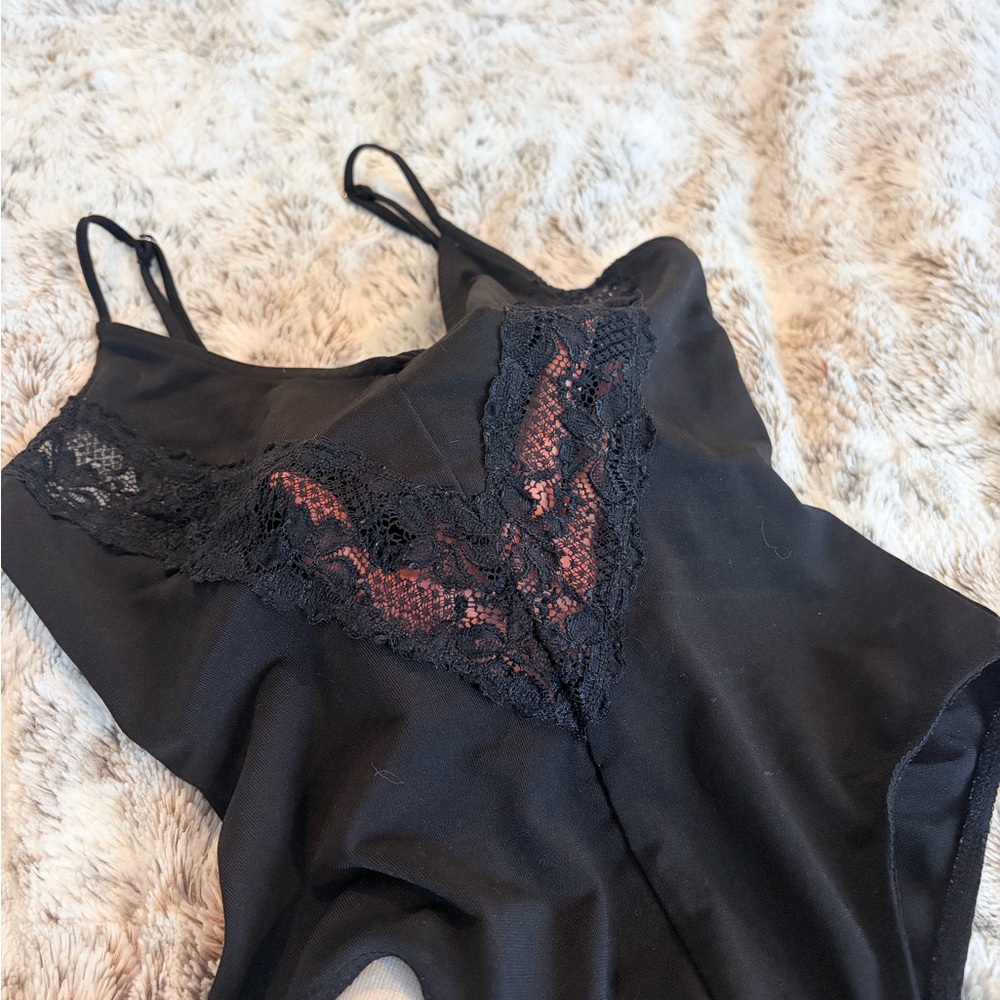 Forever 21 Black Lace Detail Bodysuit